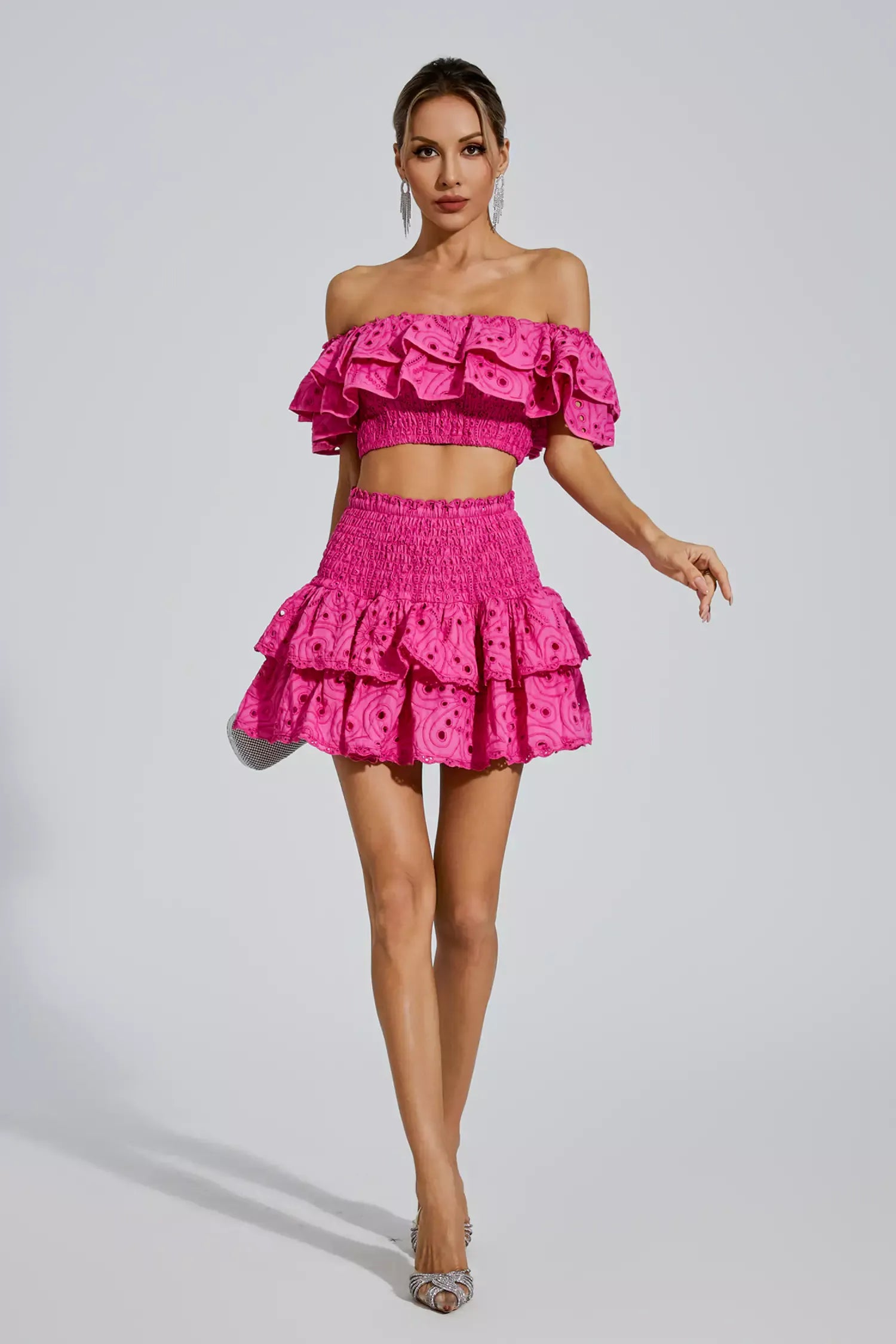 Ariana Floral Ruffle Off-Shoulder Set