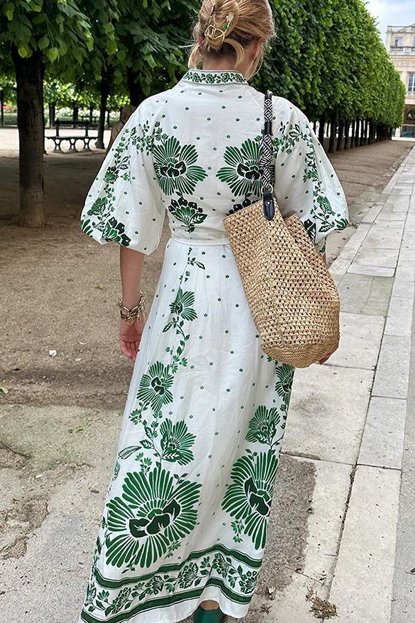 Ezgi - Print Button Down Maxi Dress