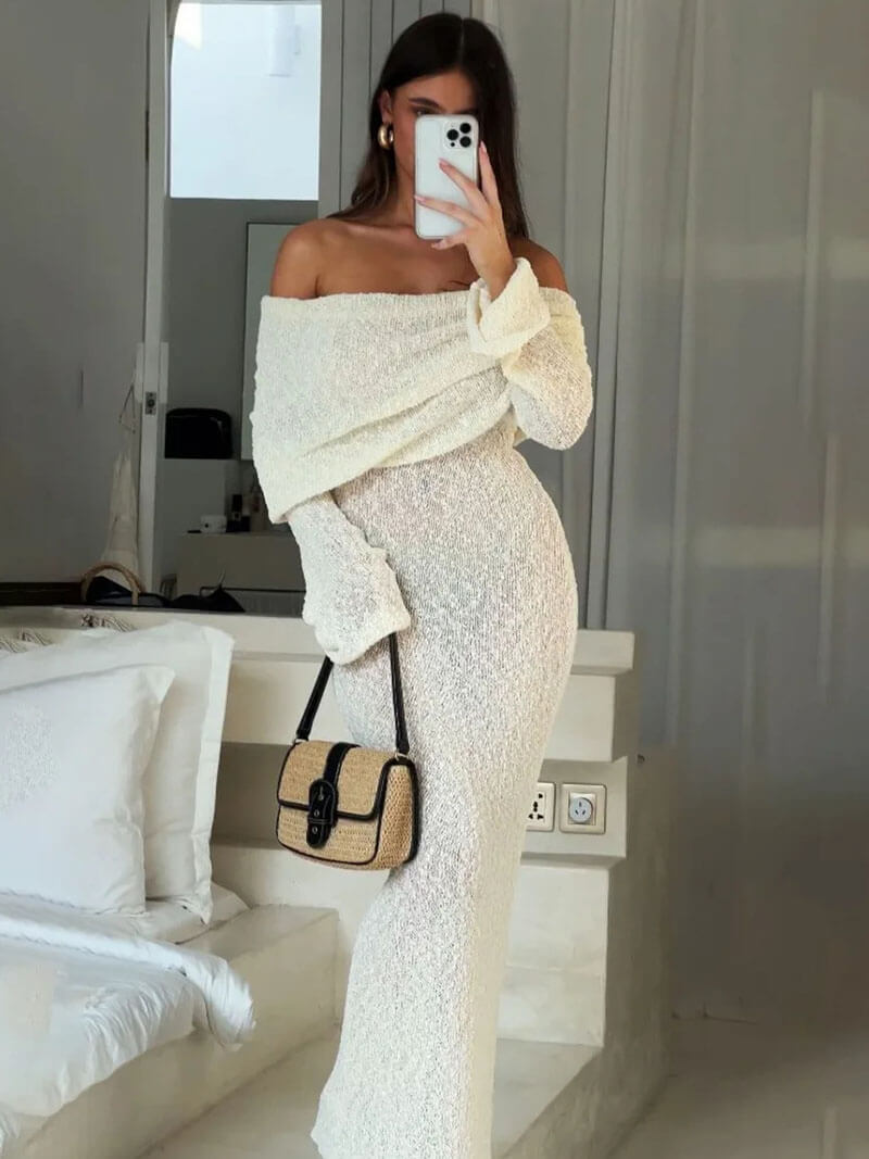 Nayara | Elegant Off Shoulder Maxi Dress