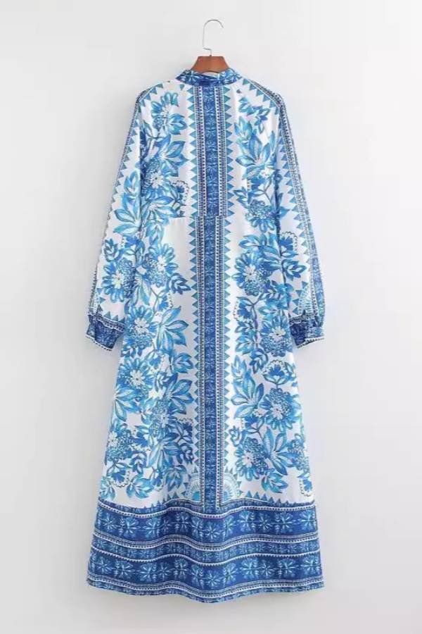 Ezgi - Print Button Down Maxi Dress