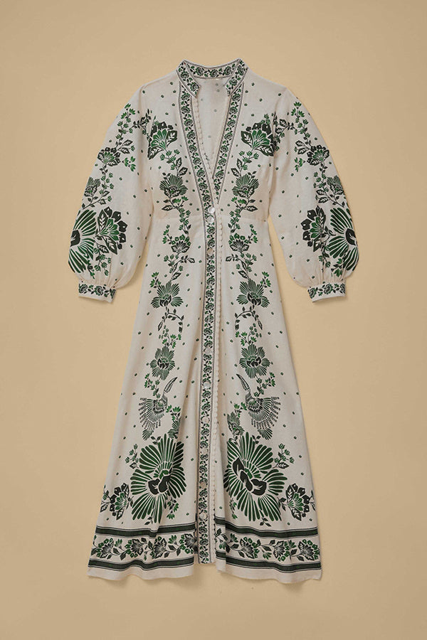 Ezgi - Print Button Down Maxi Dress