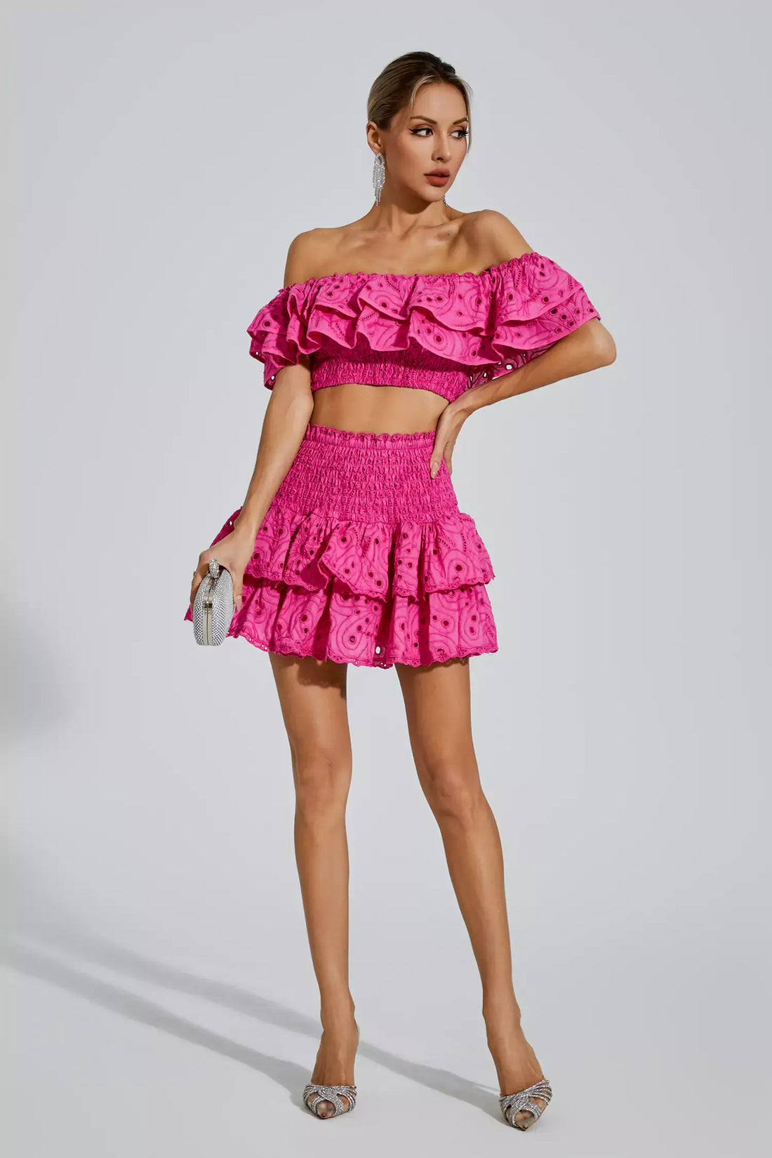 Ariana Floral Ruffle Off-Shoulder Set