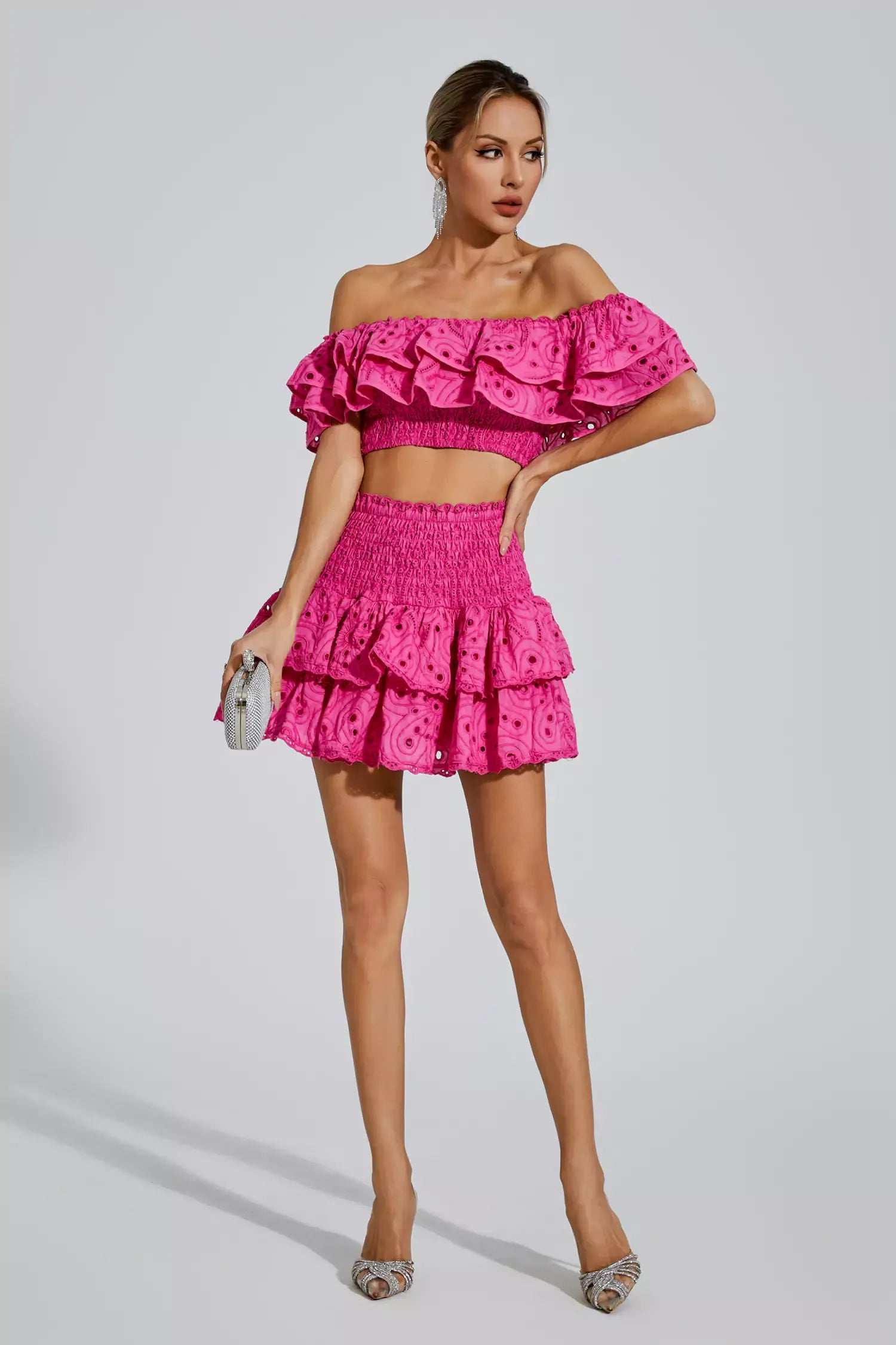 Ariana Floral Ruffle Off-Shoulder Set