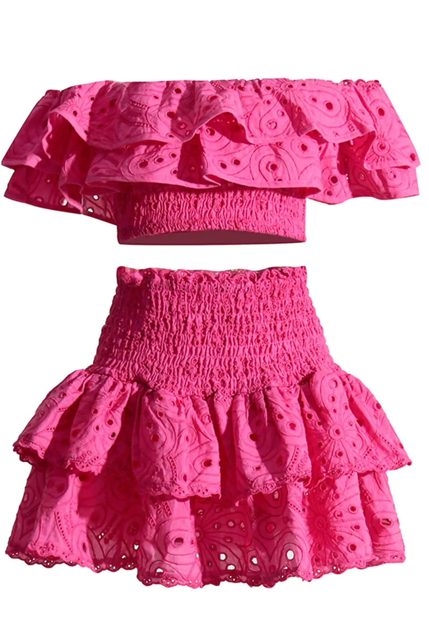 Ariana Floral Ruffle Off-Shoulder Set