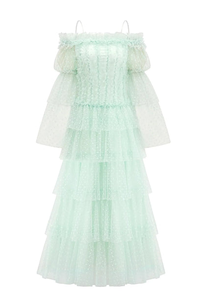 Alexandra Mesh Tiered Dress