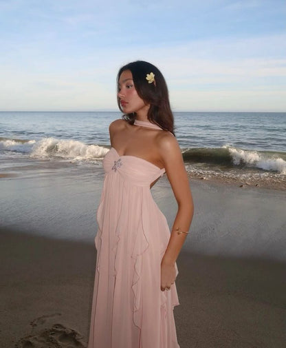 Collins | Ruffle Strapless Maxi Dress