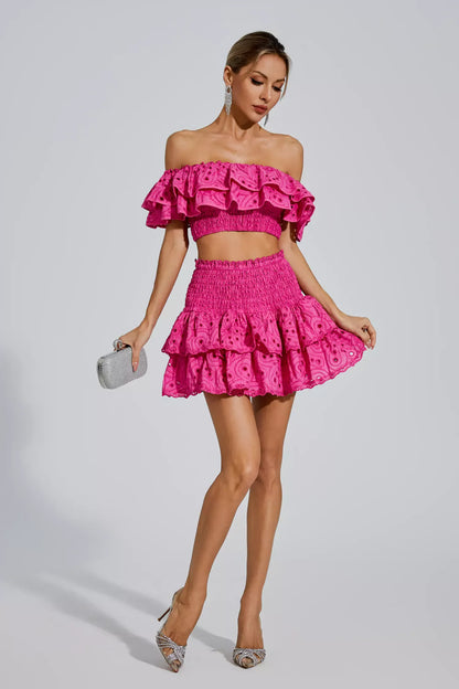 Ariana Floral Ruffle Off-Shoulder Set