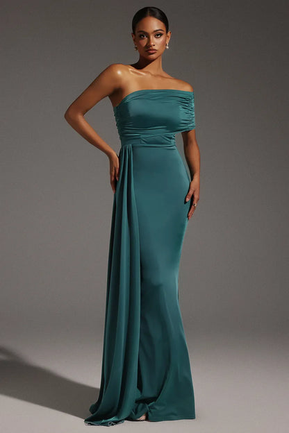 Claydee One Shoulder Fold Maxi Dress