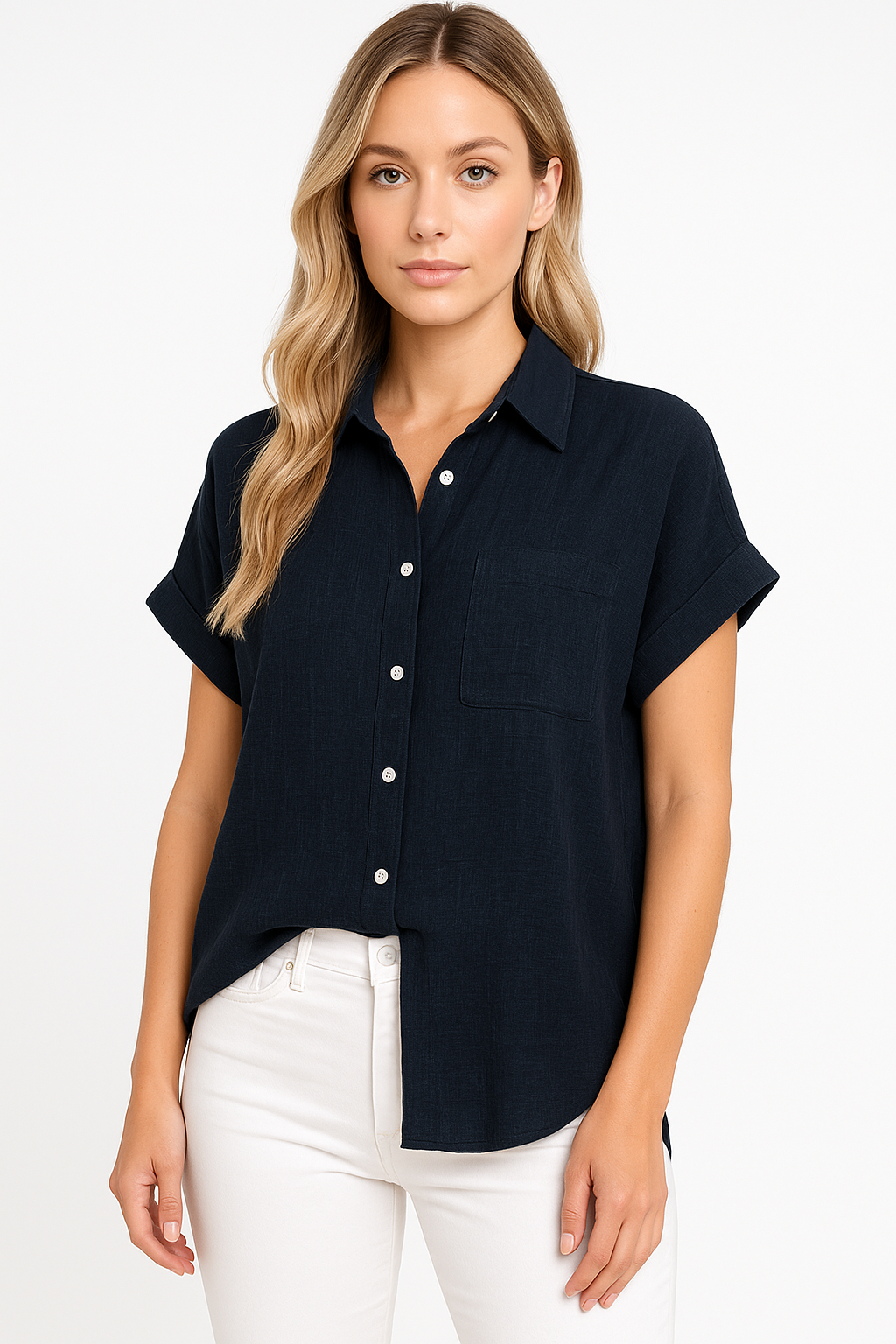 Oversized Linen-Cotton Blouse