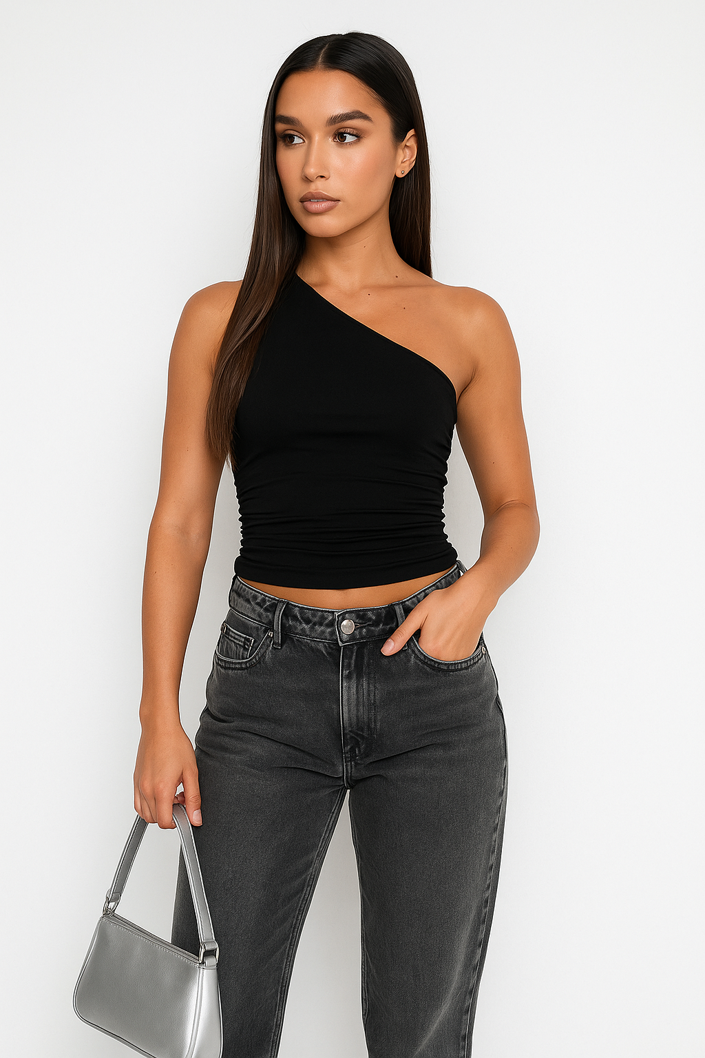 Casual Assymmetric One-Shoulder Tank Top