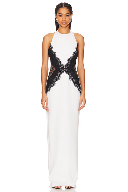 Aurora Butterfly Lace Split Maxi Dress