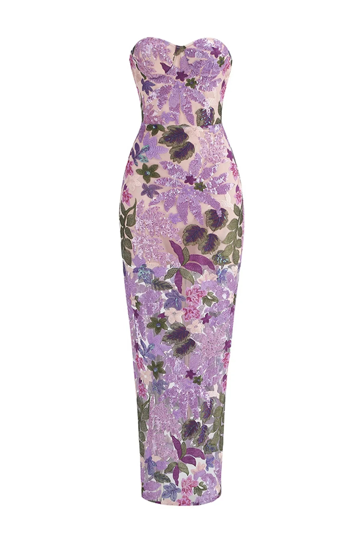 Kelly Purple Embroidered Sequins Dress