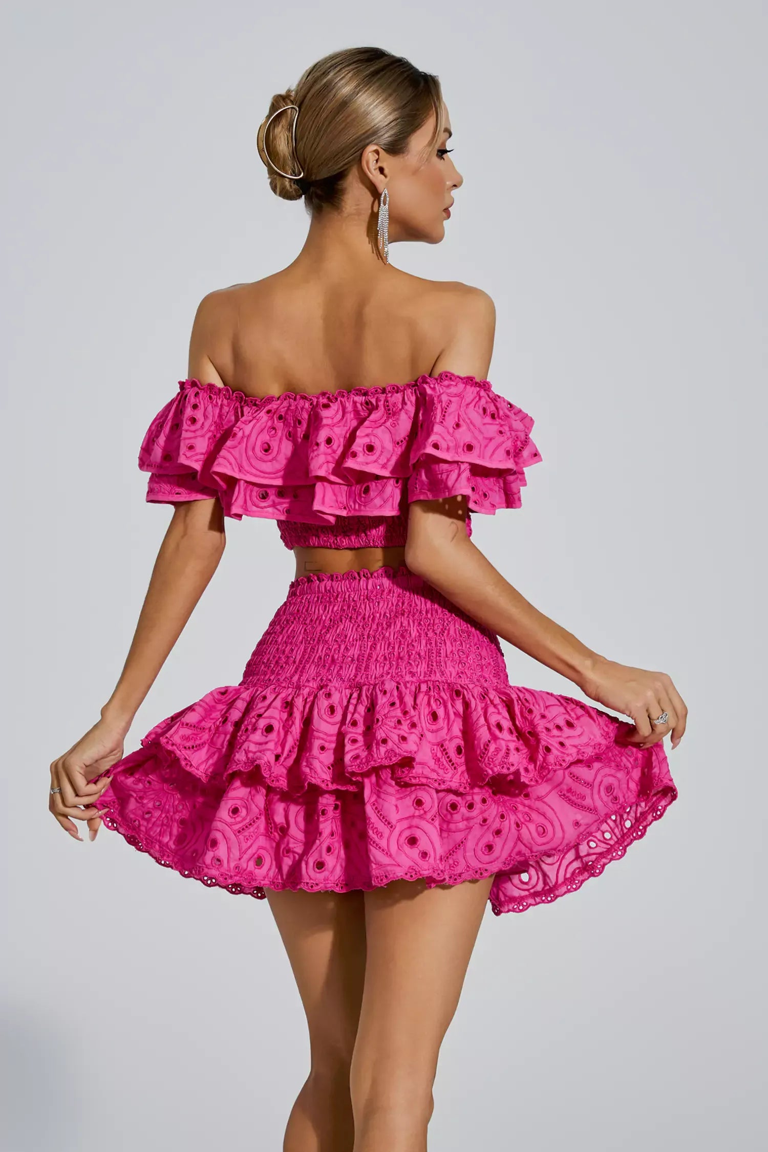 Ariana Floral Ruffle Off-Shoulder Set
