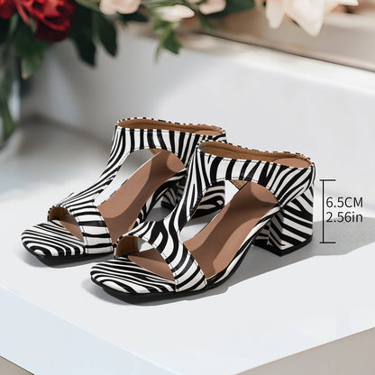 OLIVE / STYLISH SANDALS WITH BLOCK HEELS