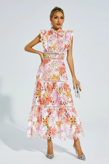 Paula Hollow Sleeveless Midi Dress