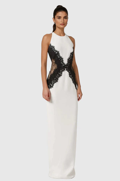 Aurora Butterfly Lace Split Maxi Dress