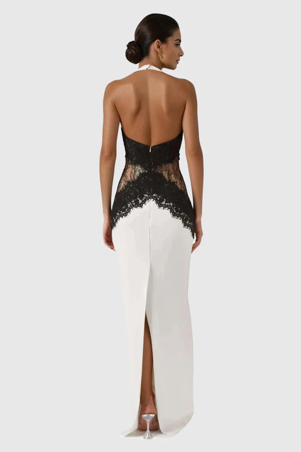 Aurora Butterfly Lace Split Maxi Dress