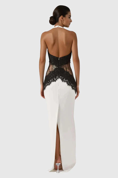 Aurora Butterfly Lace Split Maxi Dress