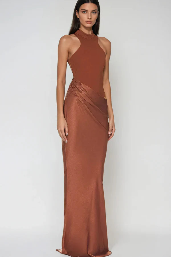 Leah Tank Top Satin Maxi Dress
