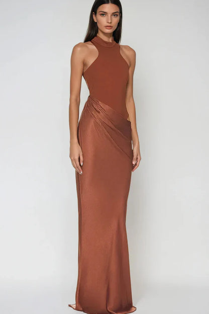 Leah Tank Top Satin Maxi Dress