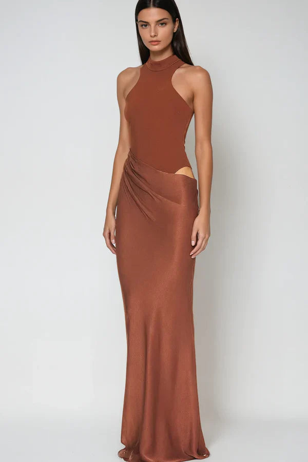Leah Tank Top Satin Maxi Dress
