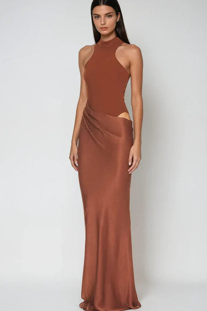 Leah Tank Top Satin Maxi Dress