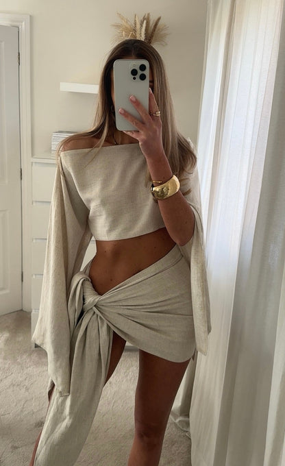 Ainsley | Linen Two-Piece Sarong Set