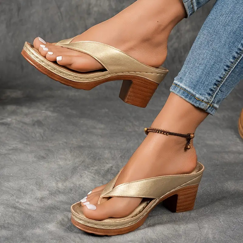 MARYAM / SUPER COMFY CHUNKY HEELED SANDALS