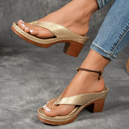 MARYAM / SUPER COMFY CHUNKY HEELED SANDALS