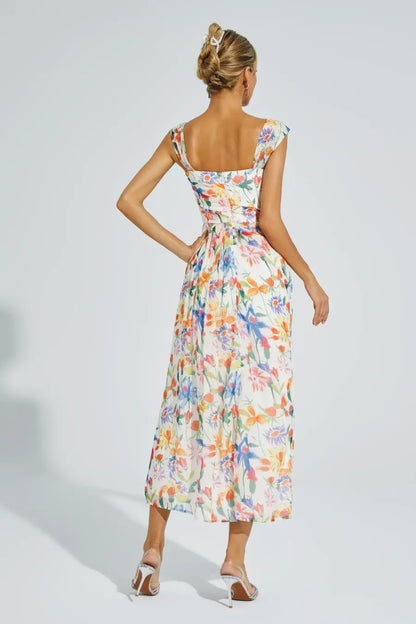 Élodie - Flower Waist-cinching Dress