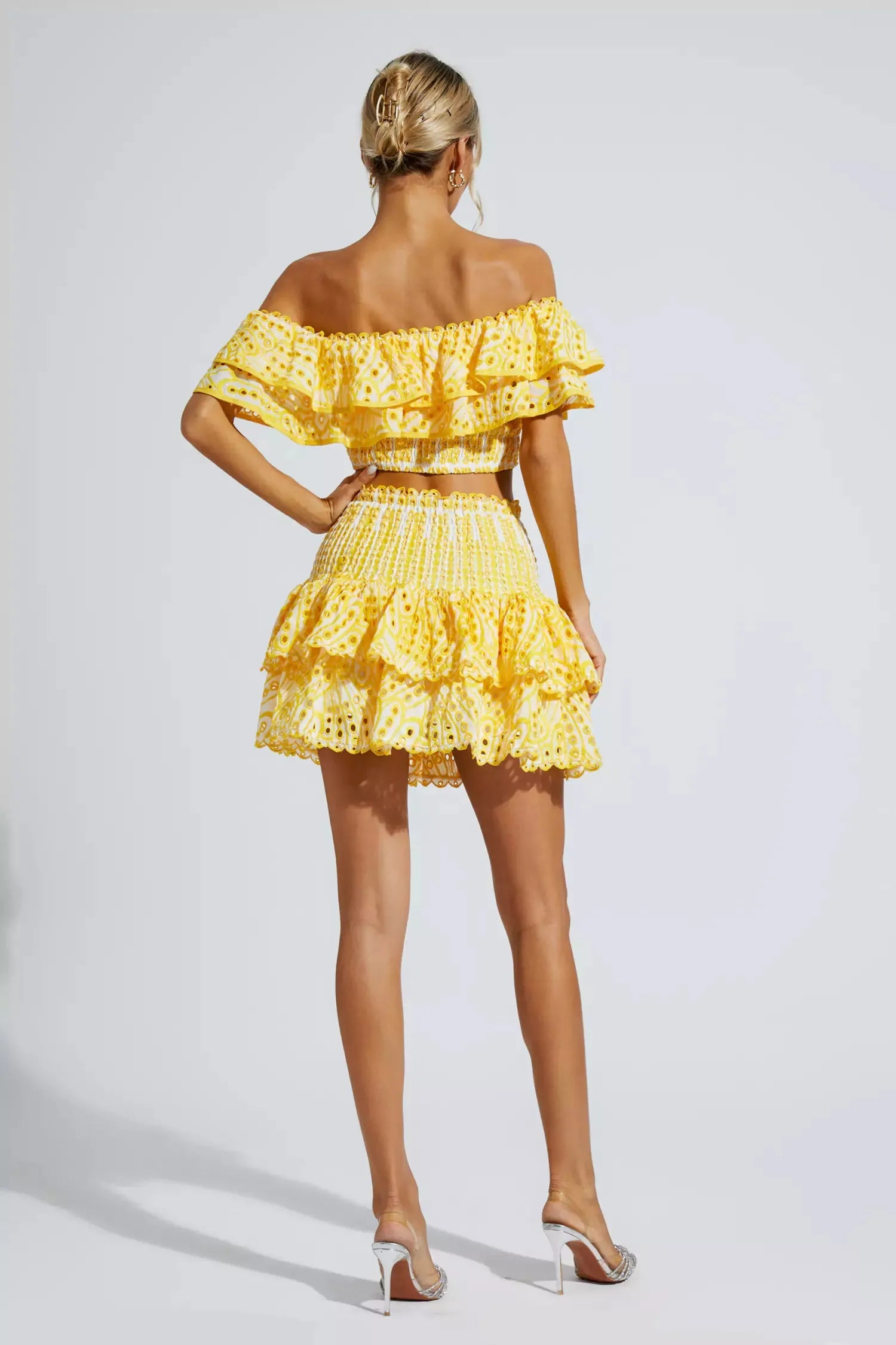 Ariana Floral Ruffle Off-Shoulder Set