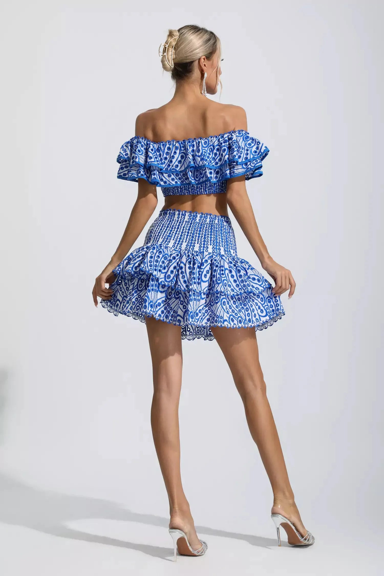 Ariana Floral Ruffle Off-Shoulder Set