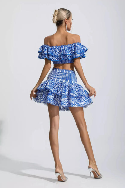 Ariana Floral Ruffle Off-Shoulder Set
