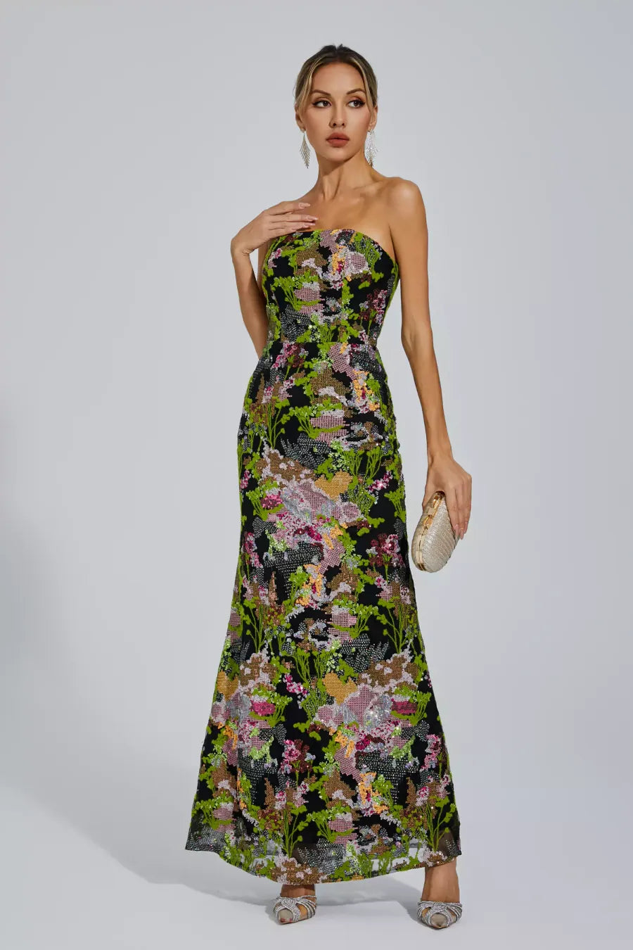 Jana Off-shoulder Sequin Dress
