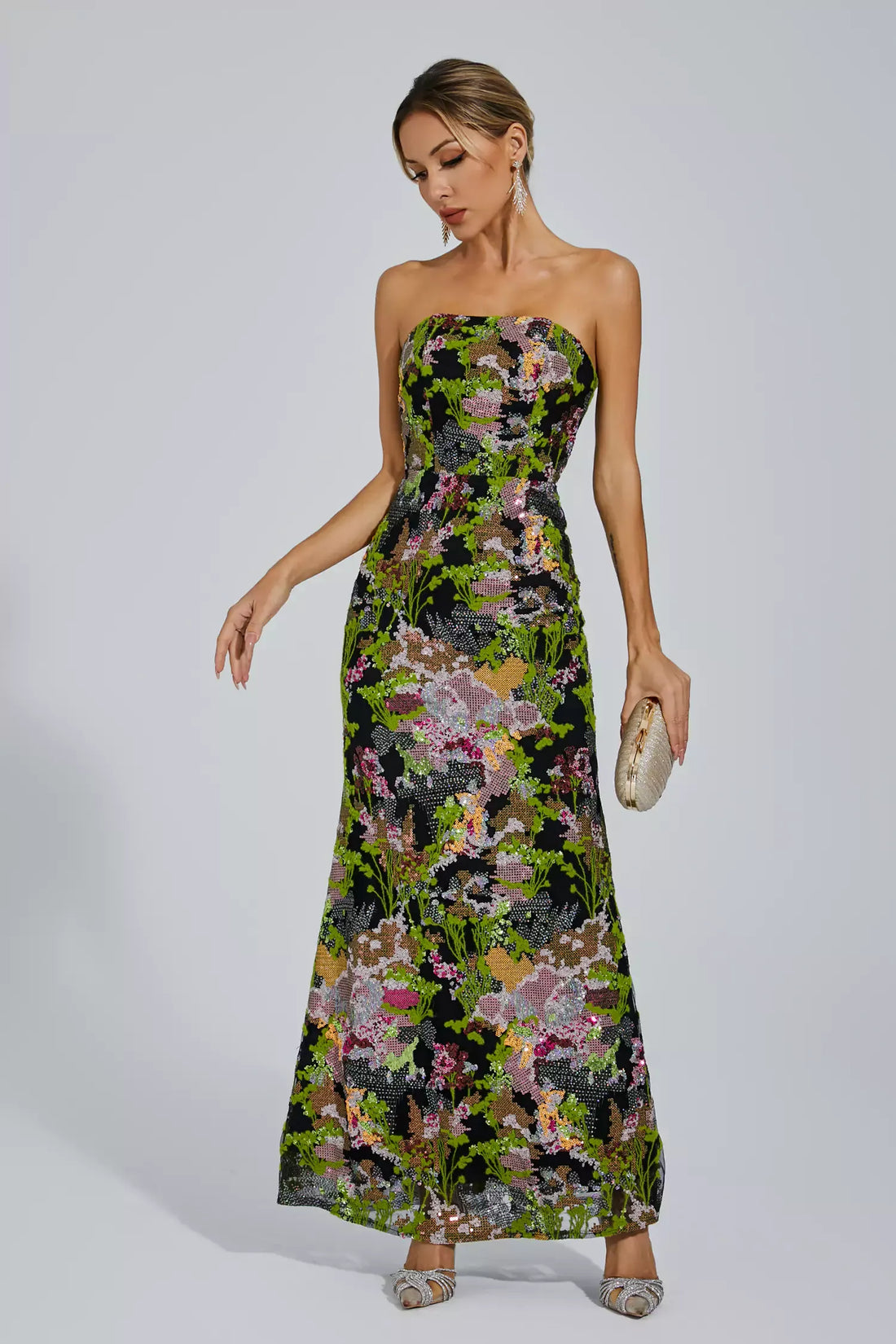 Jana Off-shoulder Sequin Dress