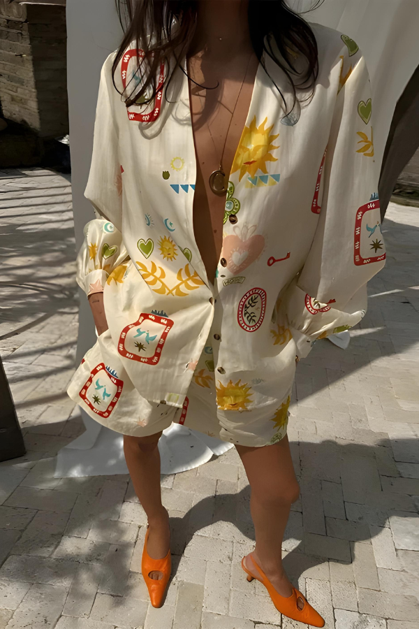 Nina | Relaxed Print Shirt Set