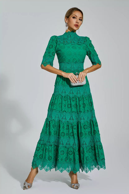 Bianca - Hollow Half Sleeve Midi Dress
