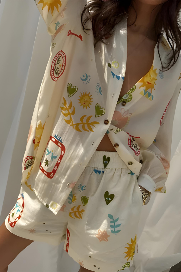 Nina | Relaxed Print Shirt Set