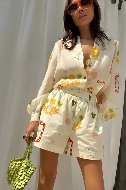 Nina | Relaxed Print Shirt Set