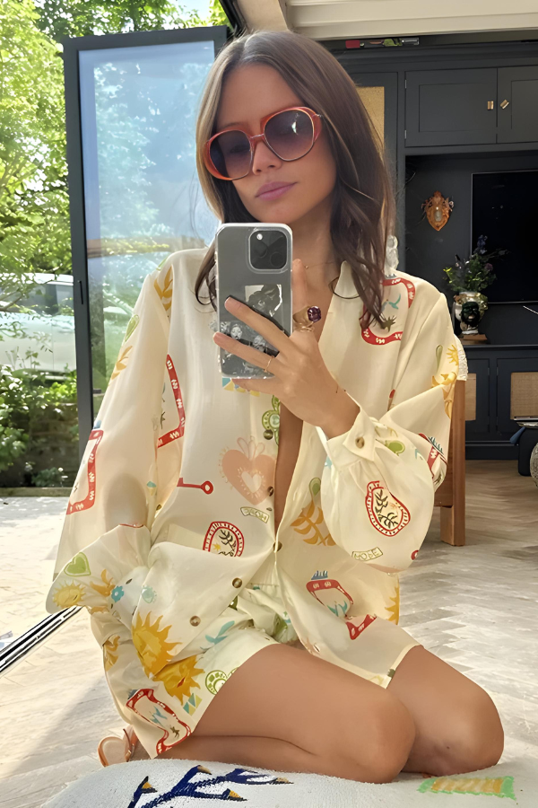 Nina | Relaxed Print Shirt Set