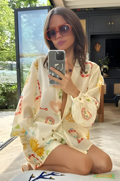 Nina | Relaxed Print Shirt Set