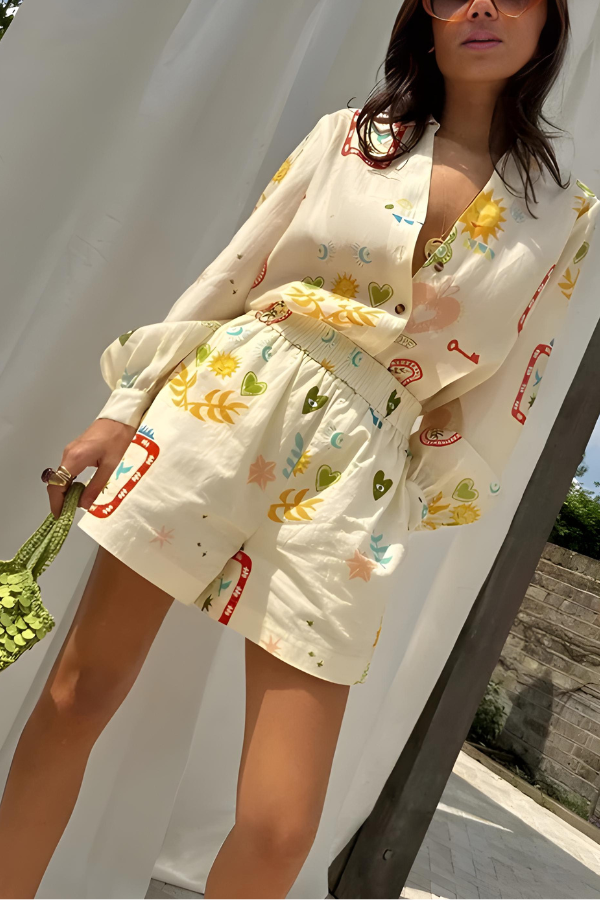 Nina | Relaxed Print Shirt Set