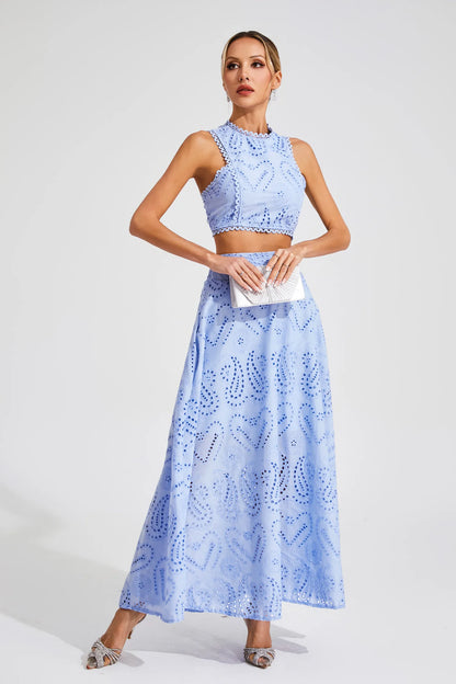 Saskia Embroidered Sleeveless Set