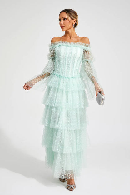 Alexandra Mesh Tiered Dress