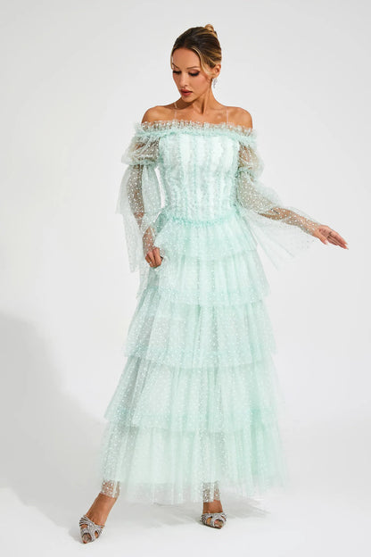 Alexandra Mesh Tiered Dress