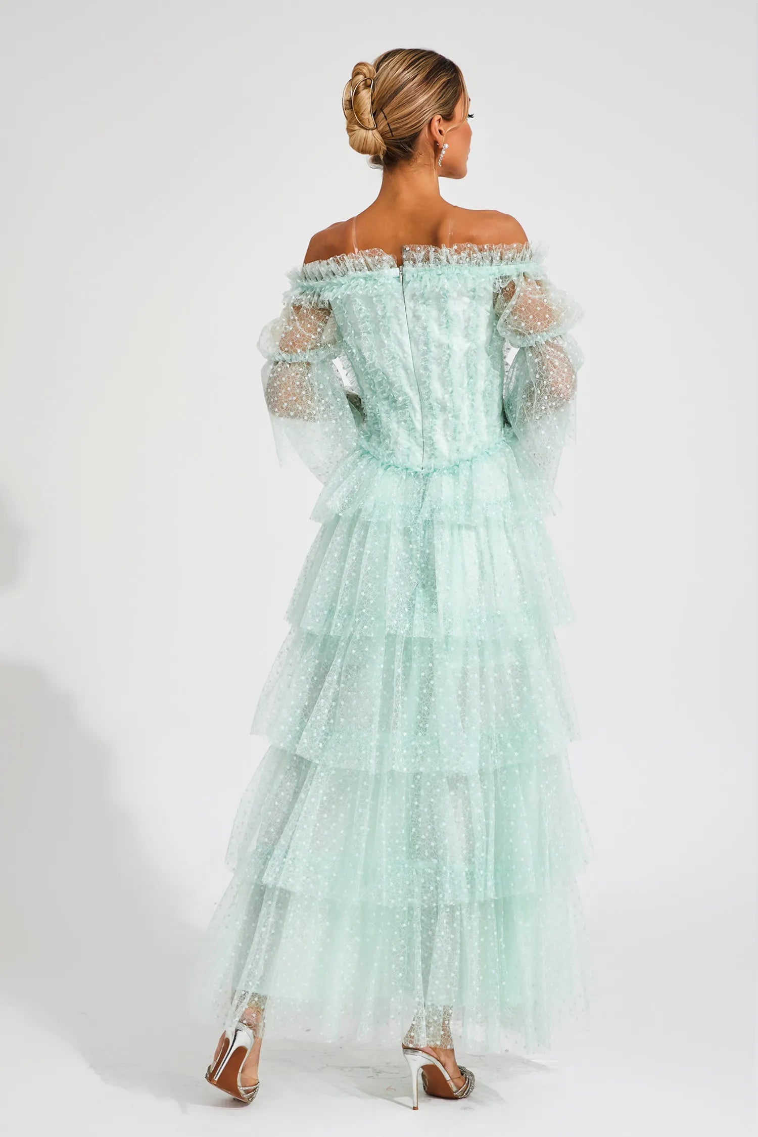 Alexandra Mesh Tiered Dress