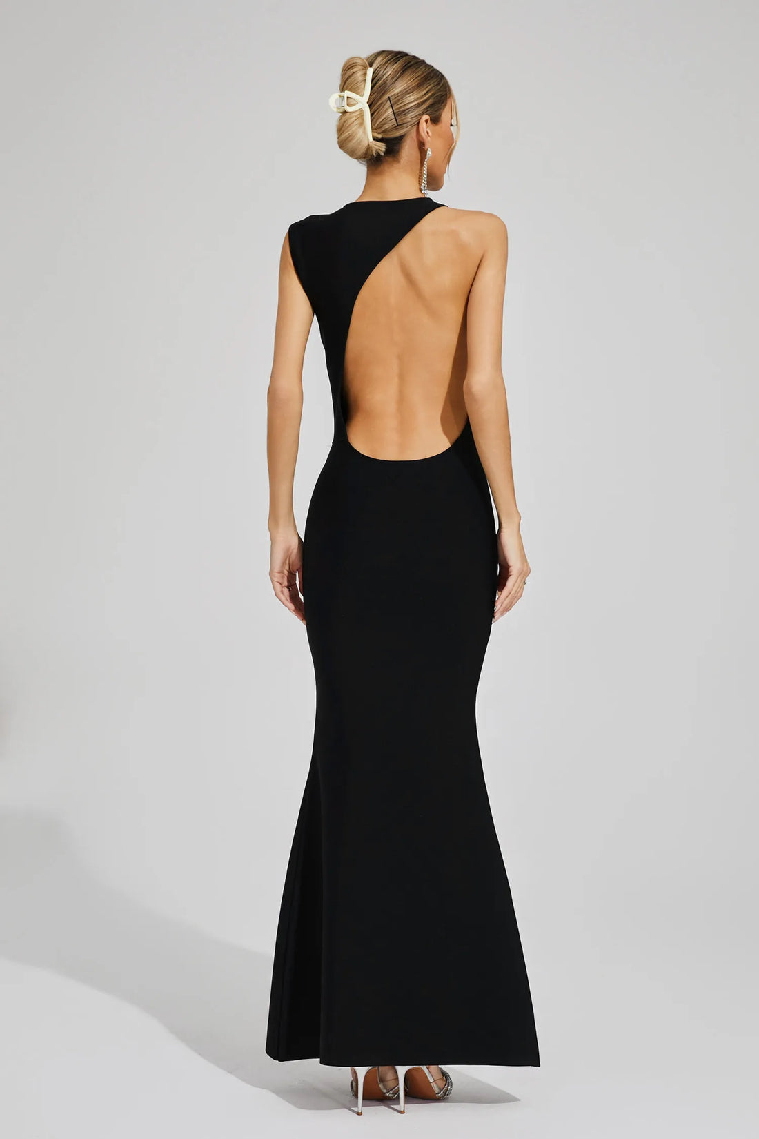 Prescilla Black Backless Bandage Dress