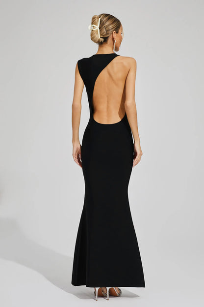 Prescilla Black Backless Bandage Dress