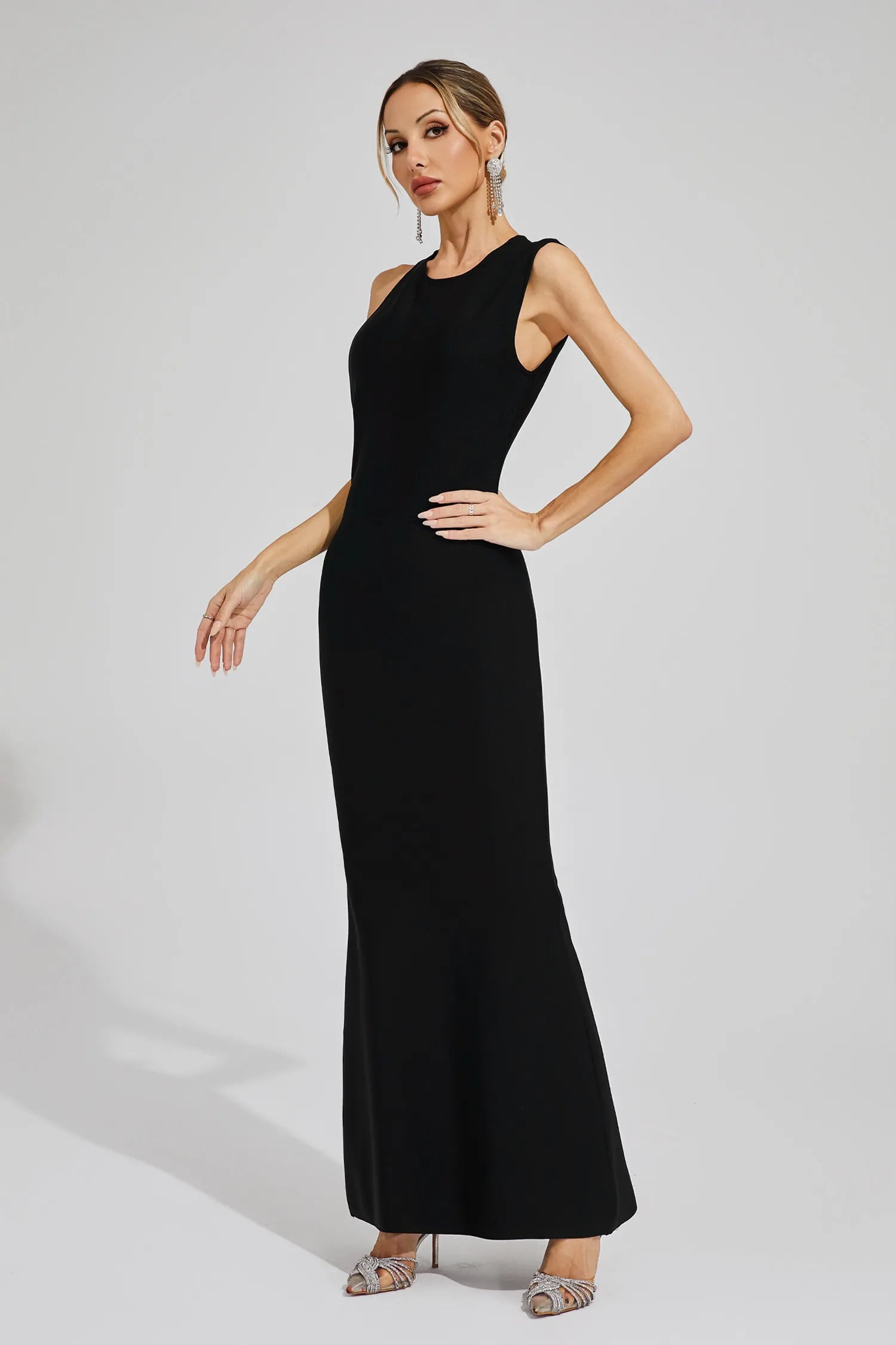 Prescilla Black Backless Bandage Dress