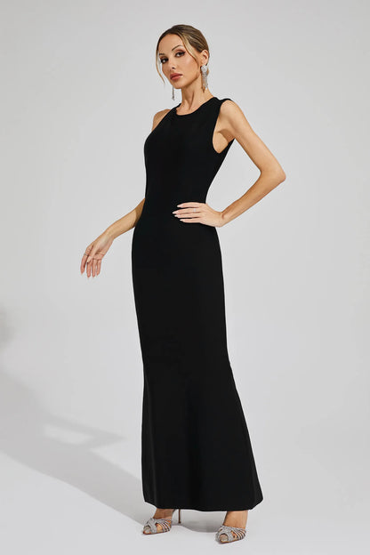 Prescilla Black Backless Bandage Dress